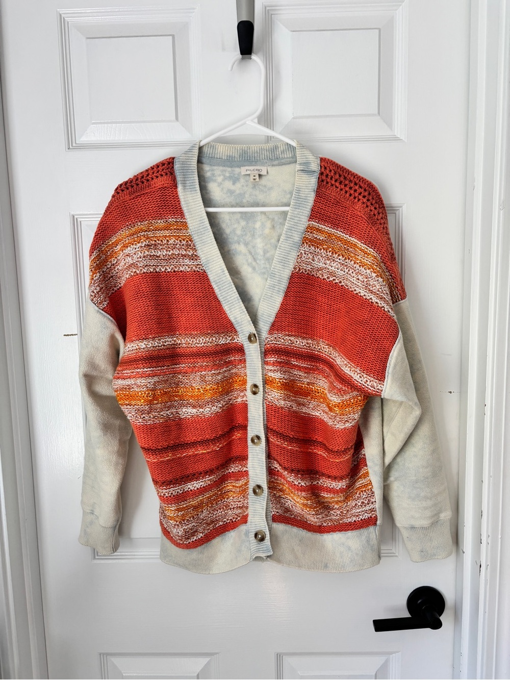 Anthropologie Pilcro Cotton Sunflower V-Neck Cardigan - XS
